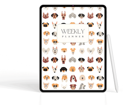 🐾 Digital Weekly Planner – Organize Your Week with Your Pup! 🐕✨